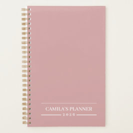 Dusty Rose 2026 Planner | Custom Name & Year Planer