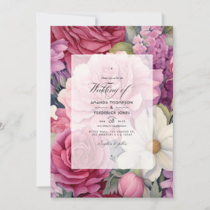Dusty Rose and Sage Floral Wedding Einladung