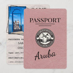 Dusty Rose Aruba Reisepass Save The Date