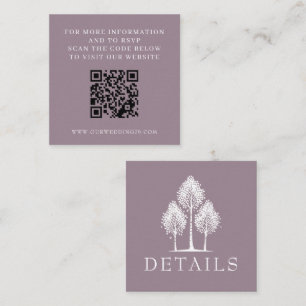 Dusty Rose Aspen Tree Wedding QR Begleitkarte