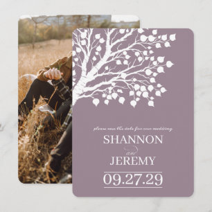 Dusty Rose Aspen Tree Wedding Save The Date