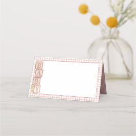 Dusty Rose Baby Blocks Blank Food Labels &  Platzkarte