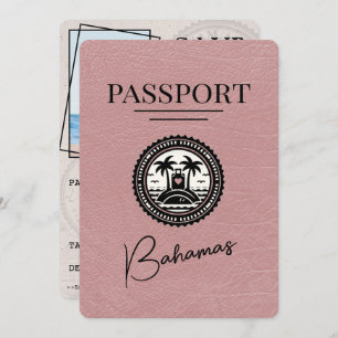 Dusty Rose Bahamas Passport Save the Date