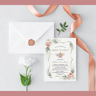 Dusty Rose Blume Airy Greenery Brautparty Einladung