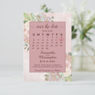 Dusty Rose Blumenkalender Save The Date
