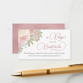 Dusty Rose Blumenrezept für die Braut zu sein Begleitkarte