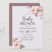 Dusty Rose Blumenrot Pink Babydusche Brunch