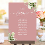 Dusty Rose Blumensitzplan Tischnummer<br><div class="desc">Diese eleganten staubigen Rose botanischen grün Blätter Hochzeitsfeiern können mit dem Sitzplan Set Ihrer Gäste in schicken Typografie personalisiert werden. Die Karten werden auf der Vorder- und Rückseite gedruckt (doppelseitig). Entwickelt von Thisisnotme©</div>
