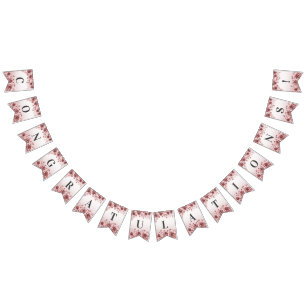 Dusty Rose Blumenzellenflagge Wimpelkette