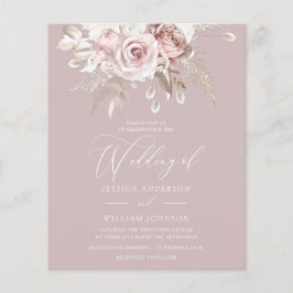 Dusty Rose Blush Blumenbudget Einladung Hochzeit