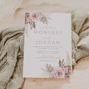 Dusty Rose Blush Boho Wedding Einladung