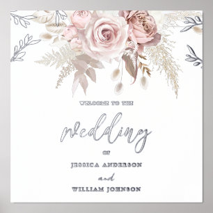 Dusty Rose Blush Herzlich willkommen bei der Hochz Foliendrucke