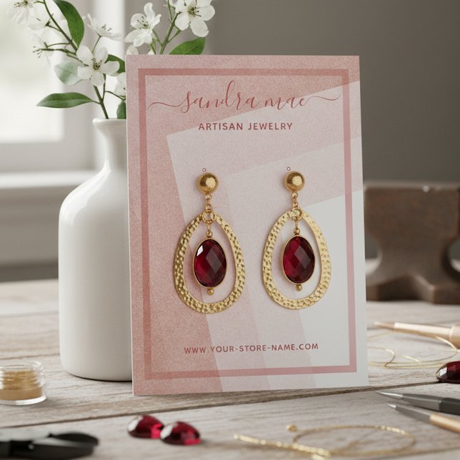 Dusty Rose Blush Pink Art Juwelier Display Card Visitenkarte (Von Creator hochgeladen)