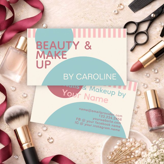 Dusty Rose Blush Pink Minze Aquamarin Green Art Mu Visitenkarte (Von Creator hochgeladen)