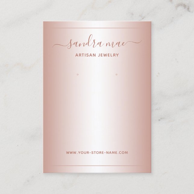 Dusty Rose Blush Pink Ombre Juwelier Display Card Visitenkarte (Vorderseite)