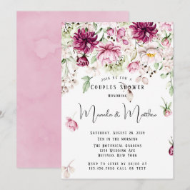 Dusty Rose & Blush Pink Paint Peony Couples Dusche Einladung