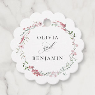 Dusty Rose Blush Wildblumen Gastgeschenk Hochzeit Geschenkanhänger