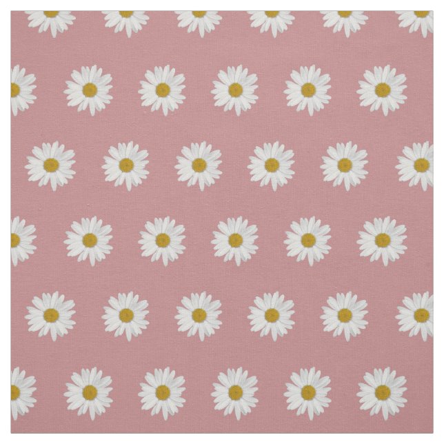Dusty Rose Bohemisch Daisy Pattern Stoff (Muster)
