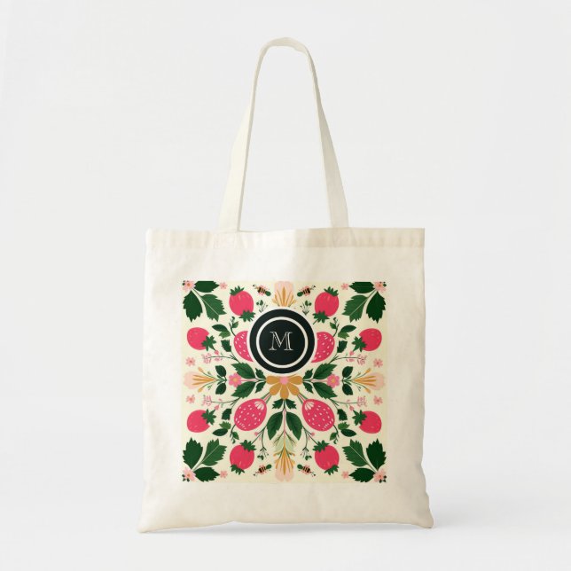 Dusty Rose Boho Floral Wasserfarbe Custom Tragetasche (Vorne)