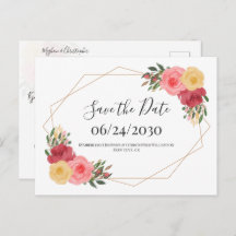 Dusty Rose Boho Wasserfarbe Save the Date