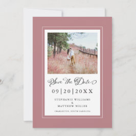 Dusty Rose Borders Foto Save the Date Hochzeit
