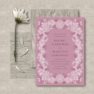 Dusty Rose Botanical Floral Wedding Einladung