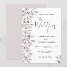 Dusty Rose botanisches Blattwerk Hochzeit