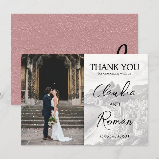 Dusty Rose Brasilien Passport Dankeskarte (Vorne/Hinten)