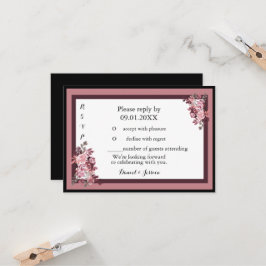 Dusty Rose Burgandy Wedding RSVP Einladung