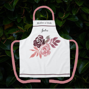 Dusty Rose Burgund Mutter der Bride-Schürze Schürze