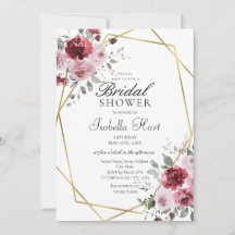 Dusty Rose Burgundy Gold Floral Brautparty