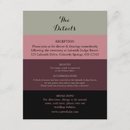 Dusty Rose Burgundy Wedding Details Card Begleitkarte