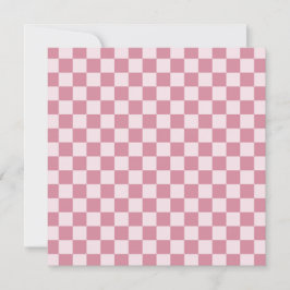 Dusty rose checkerboard pattern dankeskarte