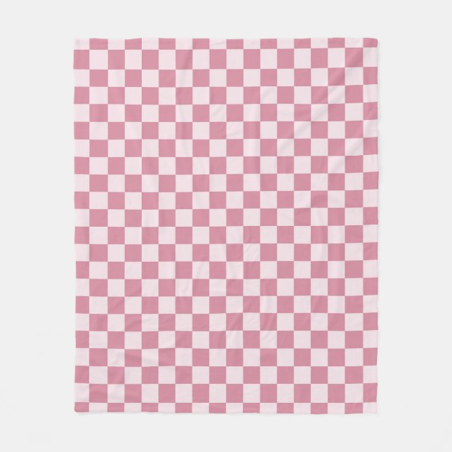 Dusty rose checkerboard pattern fleecedecke (Vorderseite)