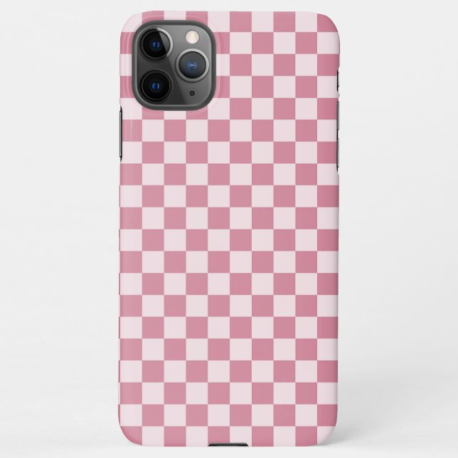 Dusty rose checkerboard pattern iPhone hülle (Rückseite)