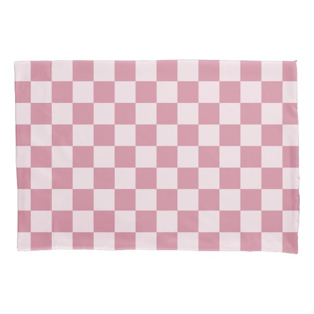 Dusty rose checkerboard pattern kissenbezug (Vorderseite-Links)