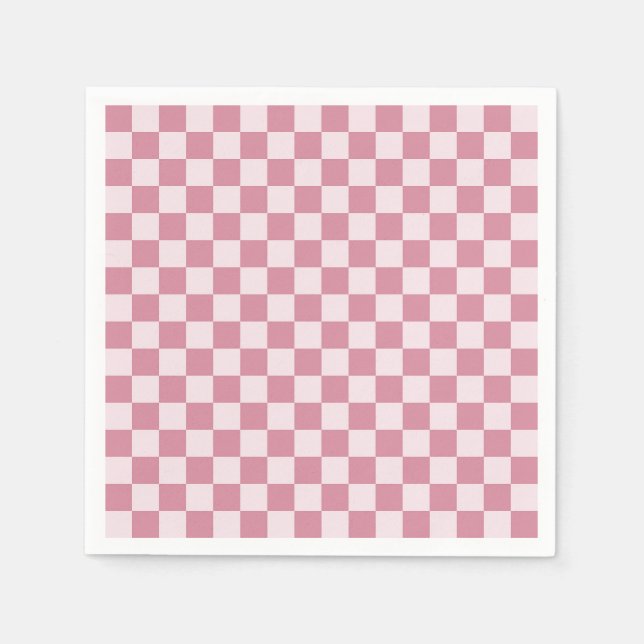 Dusty rose checkerboard pattern serviette (Vorderseite)