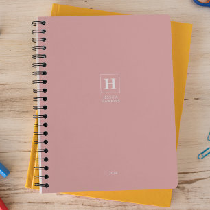 Dusty Rose Classic Monogram Personal Weekly Planer