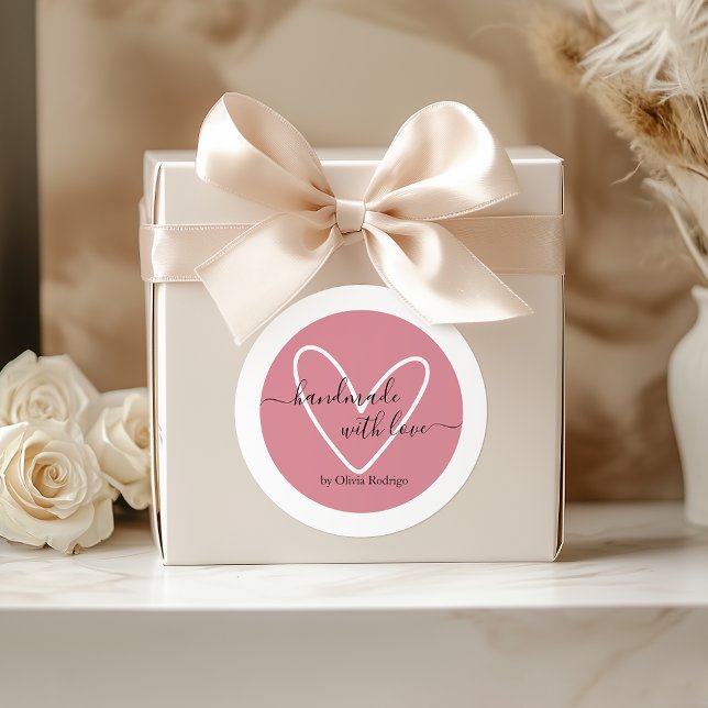 Dusty Rose Custom Vielen Dank Sticker Packaging (Dusty Rose Custom Thank You Sticker Packaging)