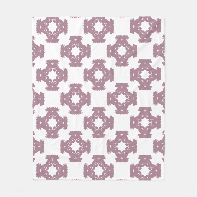 Dusty Rose Damask Pattern Fleecedecke (Vorderseite)