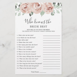 Dusty Rose, die Bride Best Brautparty Game kennt