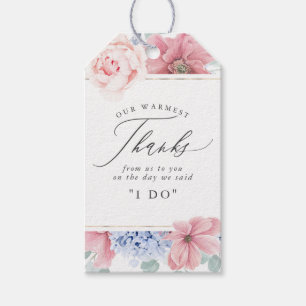 Dusty Rose Dusty Blue Floral Elegant Vielen Dank Geschenkanhänger