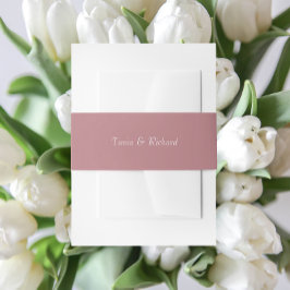 Dusty Rose Einfache, stilisierte Namenssehe Einladungsbanderole