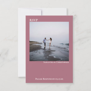 Dusty Rose Einfaches Modernes Minimalistisches Fot RSVP Karte