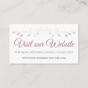 Dusty Rose Elegant Wedding Besuchen Sie unsere Web Begleitkarte
