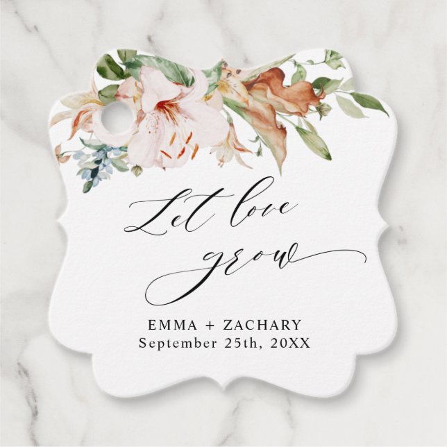 Dusty Rose erthy Blooms, Lassend Liebe wachsen, Ho Geschenkanhänger (Vorderseite)