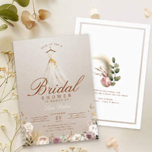 Dusty Rose & Eukalyptus Fall Brautparty Einladung