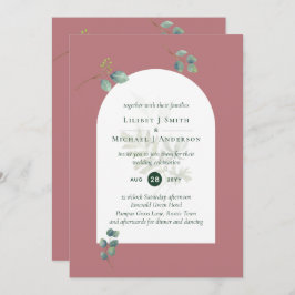 Dusty Rose Eukalyptus Greenery Wedding Arch Einladung
