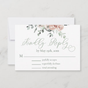 Dusty Rose Eukalyptus Light Greenerity Wedding RSV RSVP Karte