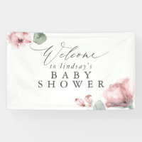 Dusty Rose Floral Baby oder Brautparty Begrüßung
